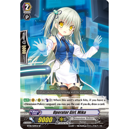 Vanguard_TCG_card_BT08_S09EN_SP_Operator_Girl_Mika_Blue_Storm_Armada
