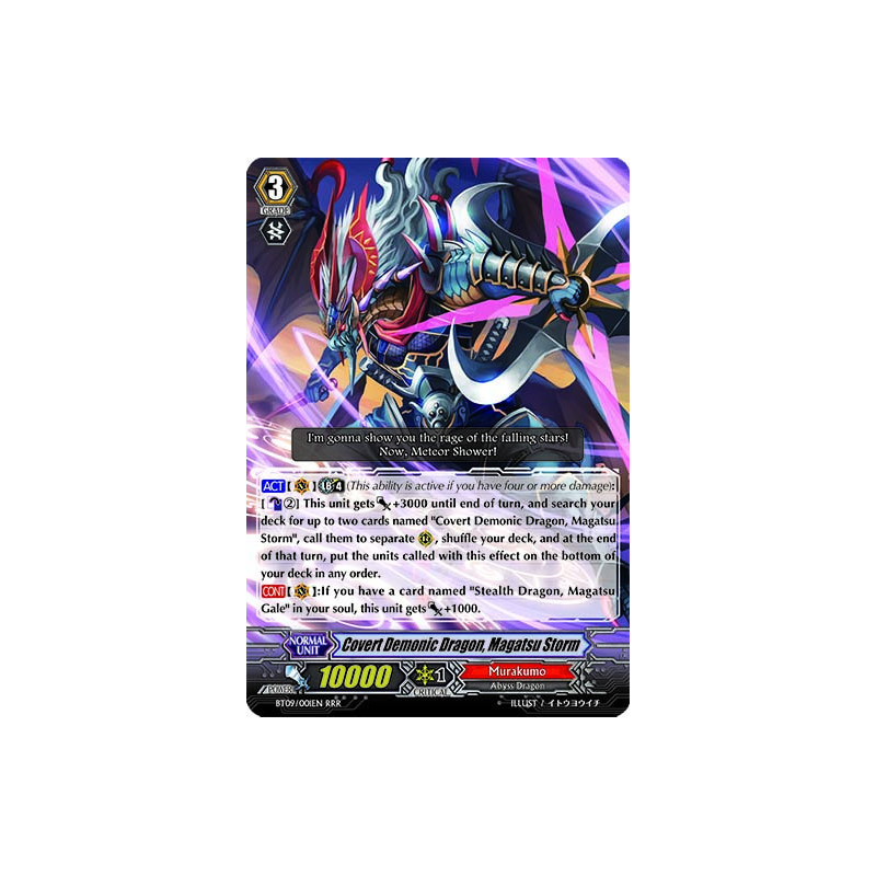 Vanguard_TCG_card_BT09_001EN_RRR_Covert_Demonic_Dragon_Magatsu_Storm_Clash_of_the_Knights_Dragons