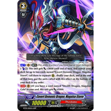 Vanguard_TCG_card_BT09_001EN_RRR_Covert_Demonic_Dragon_Magatsu_Storm_Clash_of_the_Knights_Dragons