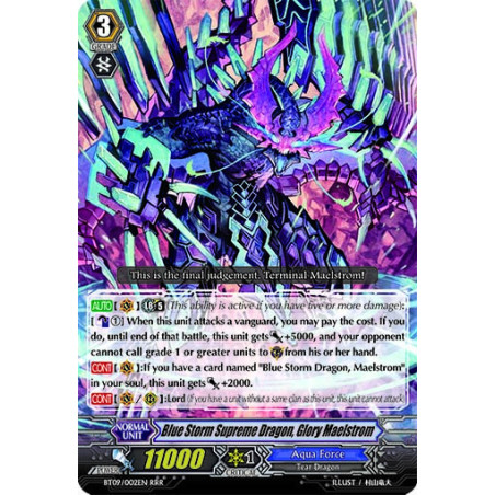 Vanguard_TCG_card_BT09_002EN_RRR_Blue_Storm_Supreme_Dragon_Glory_Maelstrom_Clash_of_the_Knights_Dragons