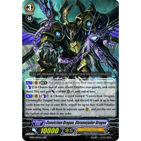 Vanguard_TCG_card_BT09_007EN_RRR_Conviction_Dragon_Chromejailer_Dragon_Clash_of_the_Knights_Dragons