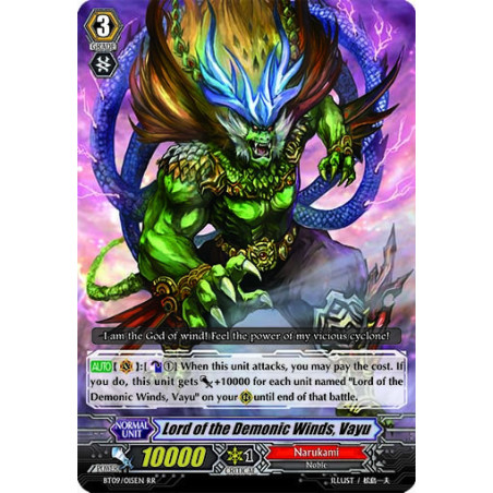 Vanguard_TCG_card_BT09_015EN_RR_Lord_of_the_Demonic_Winds_Vayu_Clash_of_the_Knights_Dragons