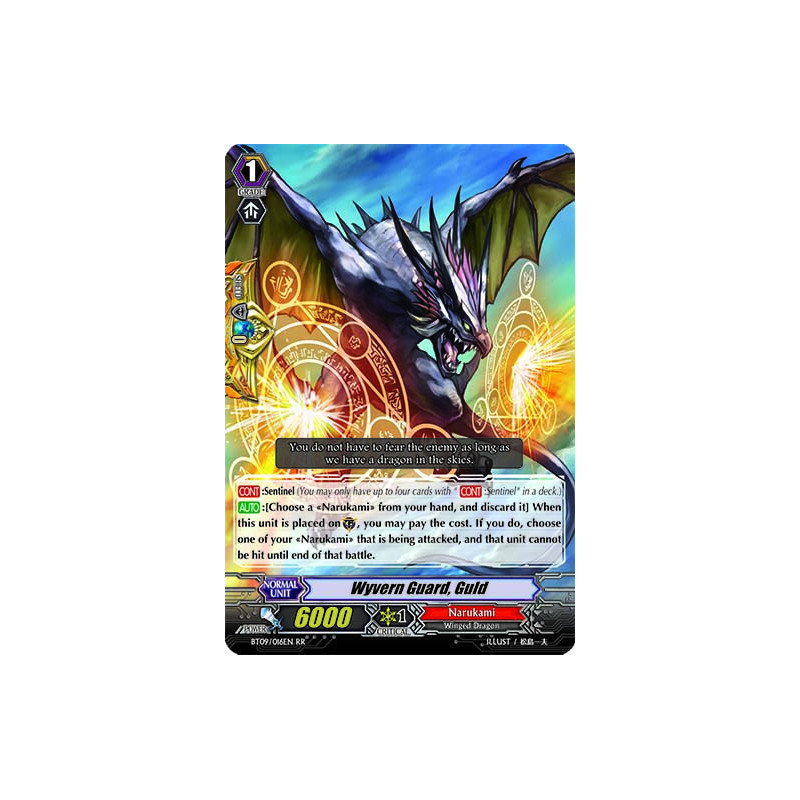Vanguard_TCG_card_BT09_016EN_RR_Wyvern_Guard_Guld_Clash_of_the_Knights_Dragons