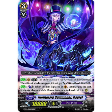 Vanguard_TCG_card_BT09_018EN_RR_Nightmare_Summoner_Raqiel_Clash_of_the_Knights_Dragons