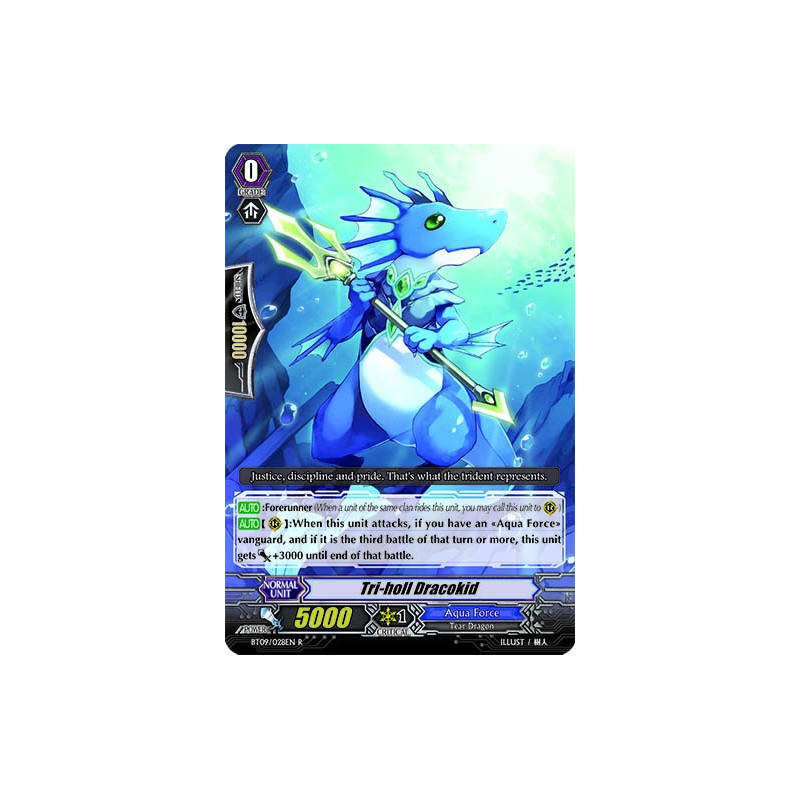 Vanguard_TCG_card_BT09_028EN_R_Tri-holl_Dracokid_Clash_of_the_Knights_Dragons