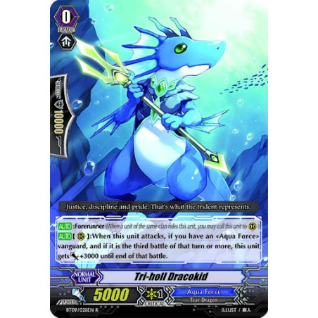Vanguard_TCG_card_BT09_028EN_R_Tri-holl_Dracokid_Clash_of_the_Knights_Dragons
