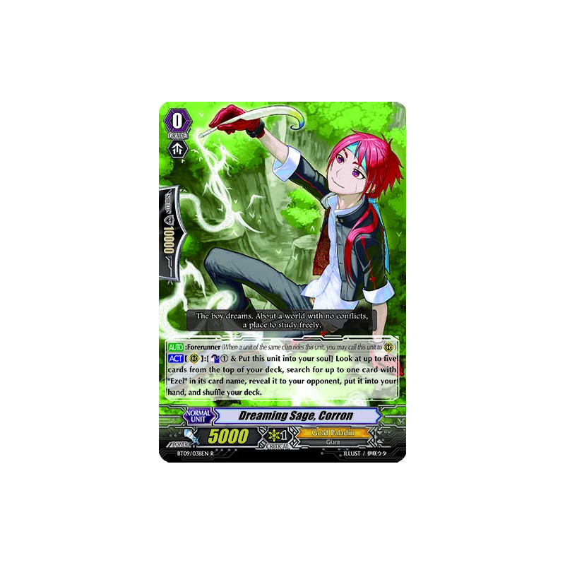 Vanguard_TCG_card_BT09_038EN_R_Dreaming_Sage_Corron_Clash_of_the_Knights_Dragons