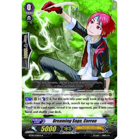 Vanguard_TCG_card_BT09_038EN_R_Dreaming_Sage_Corron_Clash_of_the_Knights_Dragons