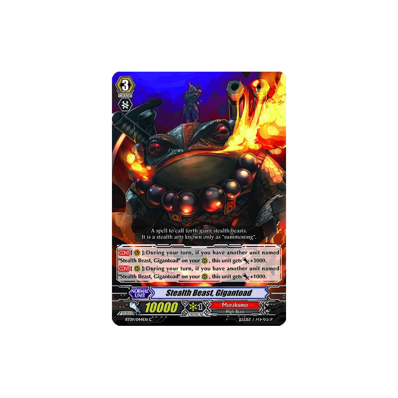 Vanguard_TCG_card_BT09_044EN_C_Stealth_Beast_Gigantoad_Clash_of_the_Knights_Dragons