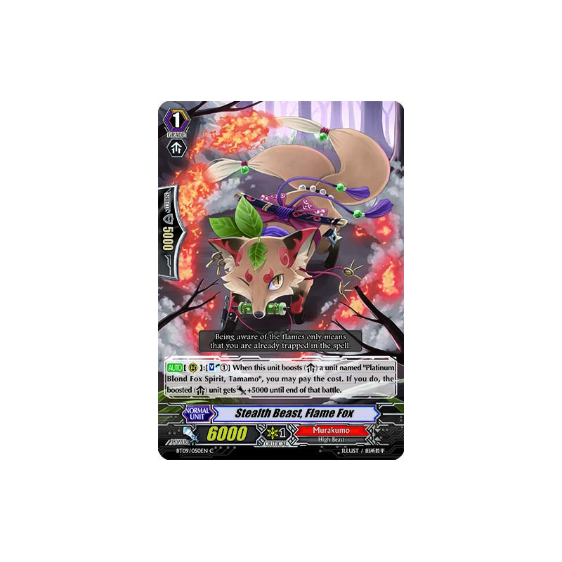 Vanguard_TCG_card_BT09_050EN_C_Stealth_Beast_Flame_Fox_Clash_of_the_Knights_Dragons