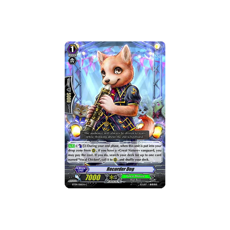 Vanguard_TCG_card_BT09_088EN_C_Recorder_Dog_Clash_of_the_Knights_Dragons