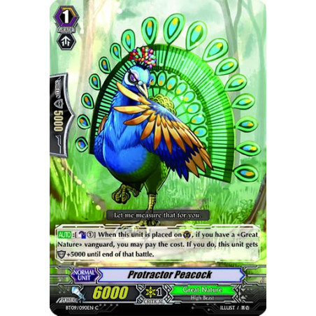 Vanguard_TCG_card_BT09_090EN_C_Protractor_Peacock_Clash_of_the_Knights_Dragons