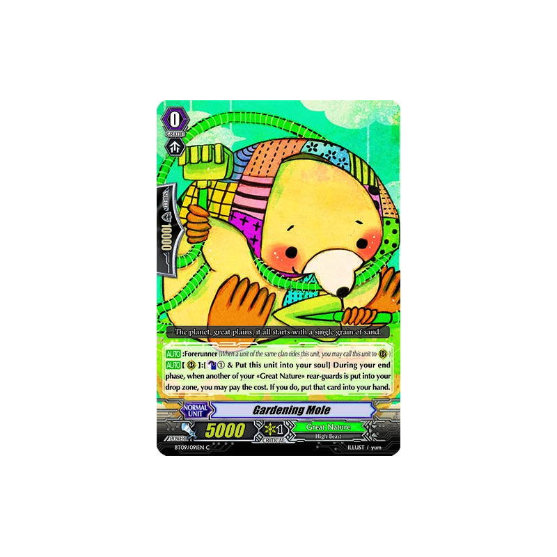 Vanguard_TCG_card_BT09_091EN_C_Gardening_Mole_Clash_of_the_Knights_Dragons