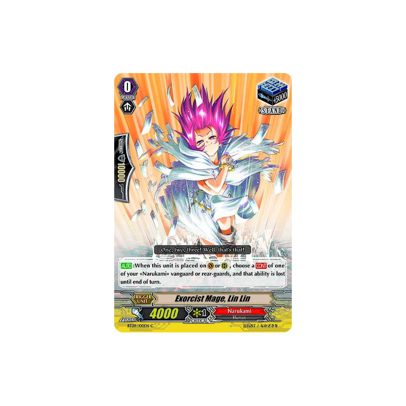 Vanguard_TCG_card_BT09_100EN_C_Exorcist_Mage_Lin_Lin_Clash_of_the_Knights_Dragons