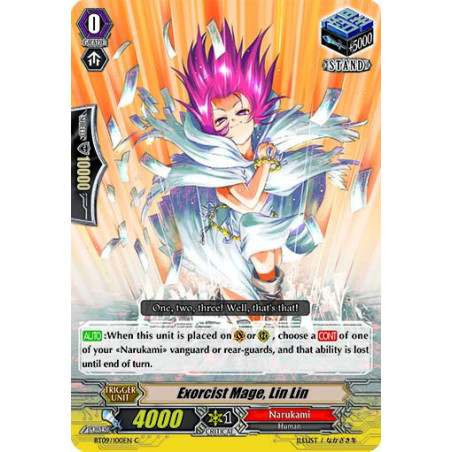 Vanguard_TCG_card_BT09_100EN_C_Exorcist_Mage_Lin_Lin_Clash_of_the_Knights_Dragons