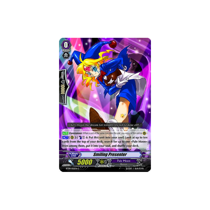 Vanguard_TCG_card_BT09_102EN_C_Smiling_Presenter_Clash_of_the_Knights_Dragons