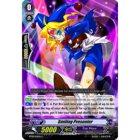 Vanguard_TCG_card_BT09_102EN_C_Smiling_Presenter_Clash_of_the_Knights_Dragons