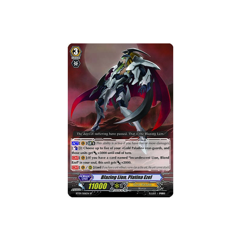 Vanguard_TCG_card_BT09_S06EN_SP_Blazing_Lion_Platina_Ezel_Clash_of_the_Knights_Dragons