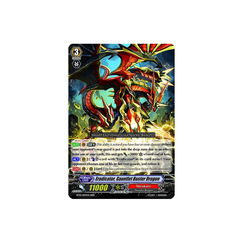 Vanguard_TCG_card_BT10_007EN_RRR_Eradicator_Gauntlet_Buster_Dragon_Triumphant_Return_of_the_King_of_Knights