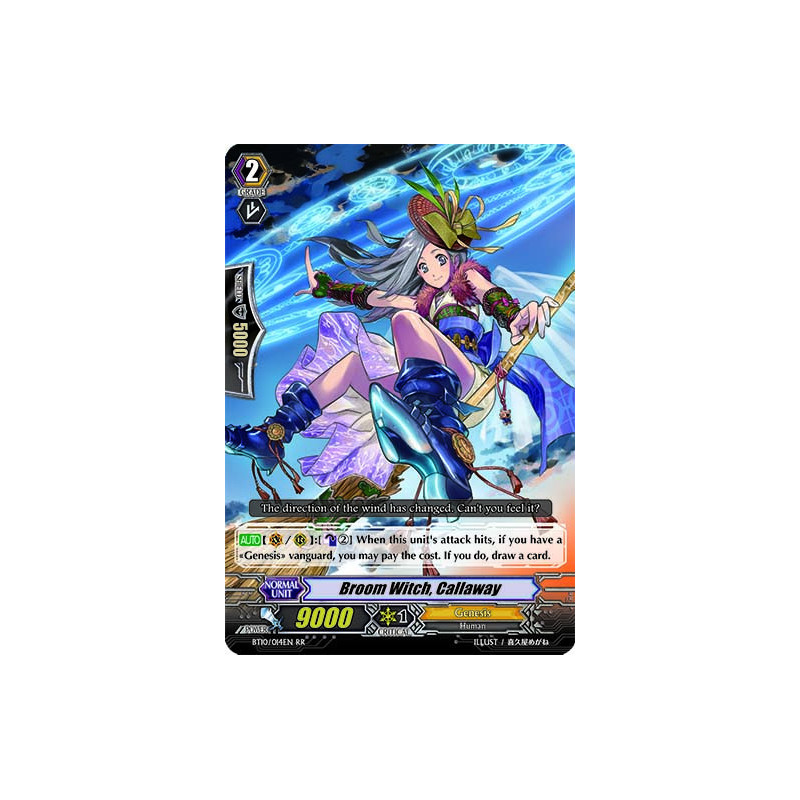 Vanguard_TCG_card_BT10_014EN_RR_Broom_Witch_Callaway_Triumphant_Return_of_the_King_of_Knights