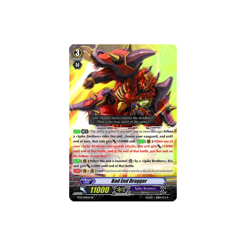 Vanguard_TCG_card_BT10_019EN_RR_Bad_End_Dragger_Triumphant_Return_of_the_King_of_Knights