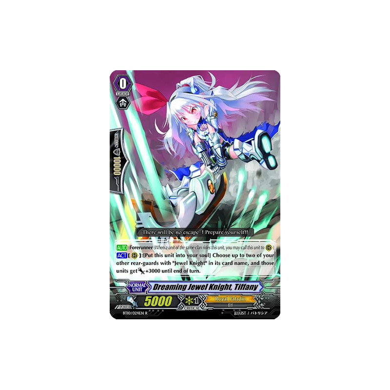 Vanguard_TCG_card_BT10_024EN_R_Dreaming_Jewel_Knight_Tiffany_Triumphant_Return_of_the_King_of_Knights