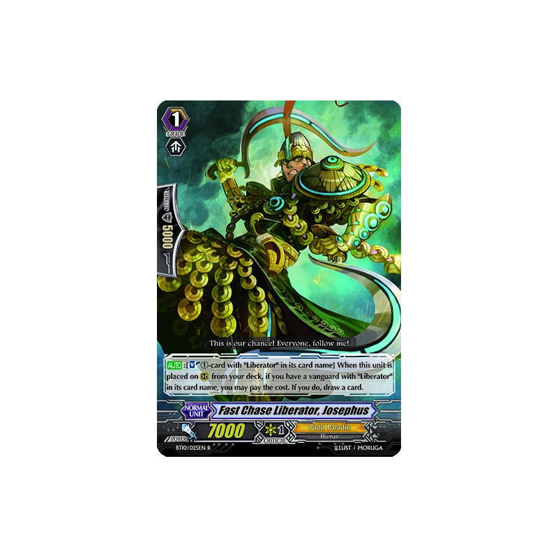 Vanguard_TCG_card_BT10_025EN_R_Fast_Chase_Liberator_Josephus_Triumphant_Return_of_the_King_of_Knights