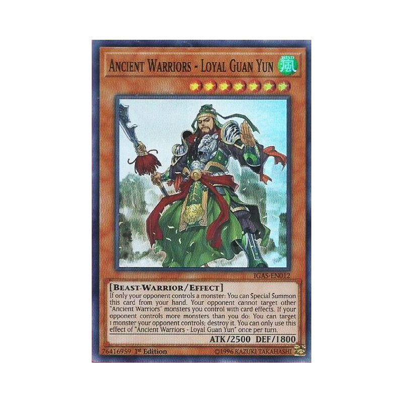 yu-gi-oh-tcg-igas-en012-sr-ancient-warriors-loyal-guan-yun-ignition-assault