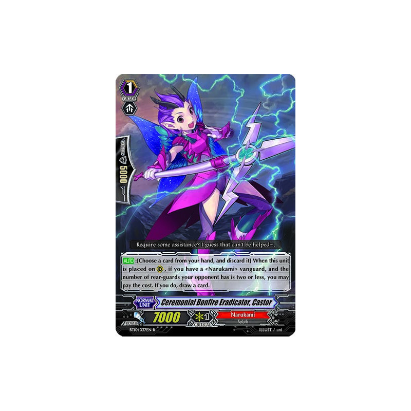 Vanguard_TCG_card_BT10_037EN_R_Ceremonial_Bonfire_Eradicator_Castor_Triumphant_Return_of_the_King_of_Knights