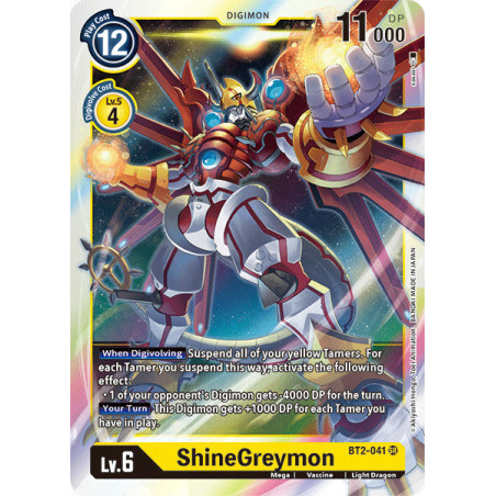 Digimon_TCG_BT2-041_ShineGreymon_Super_Rare_Ultimate_Power_Card_Game