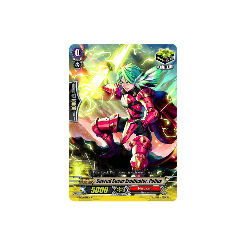 Vanguard_TCG_card_BT10_087EN_C_Sacred_Spear_Eradicator_Pollux_Triumphant_Return_of_the_King_of_Knights