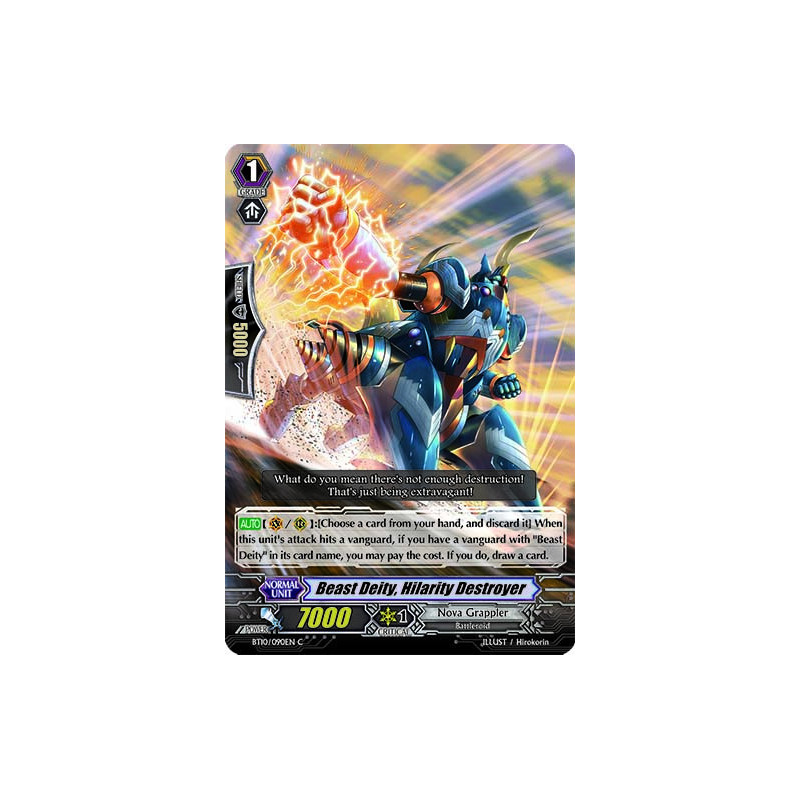 Vanguard_TCG_card_BT10_090EN_C_Beast_Deity_Hilarity_Destroyer_Triumphant_Return_of_the_King_of_Knights
