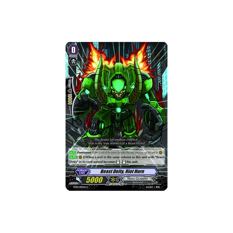 Vanguard_TCG_card_BT10_092EN_C_Beast_Deity_Riot_Horn_Triumphant_Return_of_the_King_of_Knights