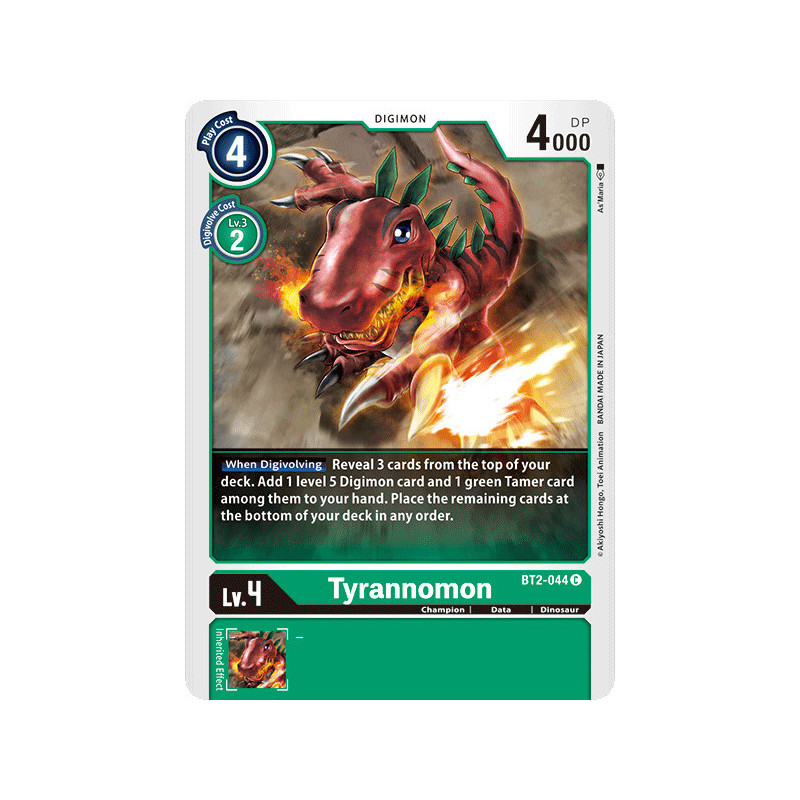 Digimon_TCG_BT2-044_Tyrannomon_Common_Ultimate_Power_Card_Game