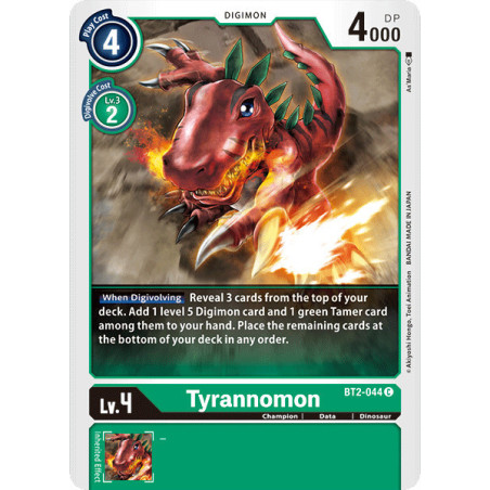 Digimon_TCG_BT2-044_Tyrannomon_Common_Ultimate_Power_Card_Game