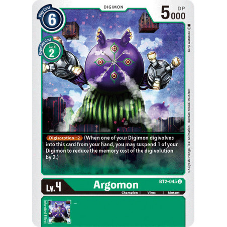Digimon_TCG_BT2-045_Argomon_Uncommon_Ultimate_Power_Card_Game