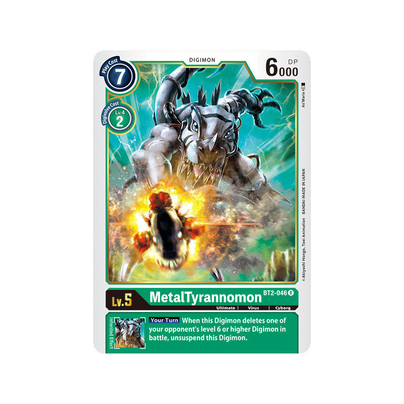 Digimon_TCG_BT2-046_MetalTyrannomon_Rare_Ultimate_Power_Card_Game