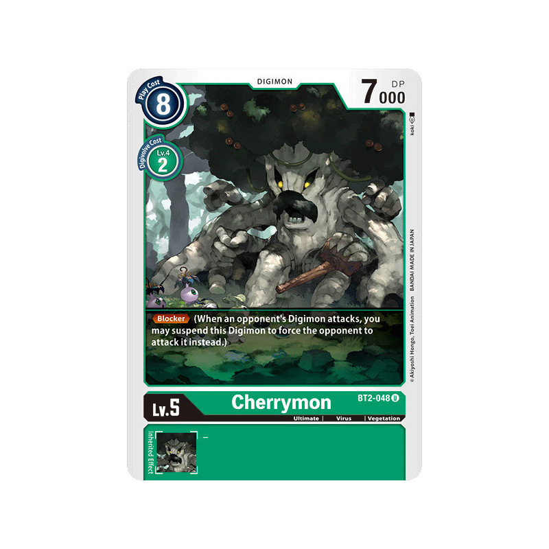 Digimon_TCG_BT2-048_Cherrymon_Uncommon_Ultimate_Power_Card_Game