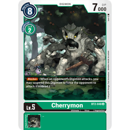 Digimon_TCG_BT2-048_Cherrymon_Uncommon_Ultimate_Power_Card_Game