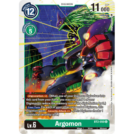 Digimon_TCG_BT2-050_Argomon_Uncommon_Ultimate_Power_Card_Game