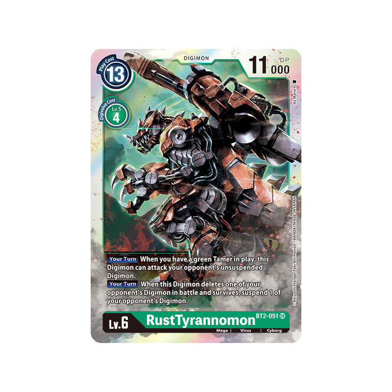 Digimon_TCG_BT2-051_RustTyrannomon_Super_Rare_Ultimate_Power_Card_Game