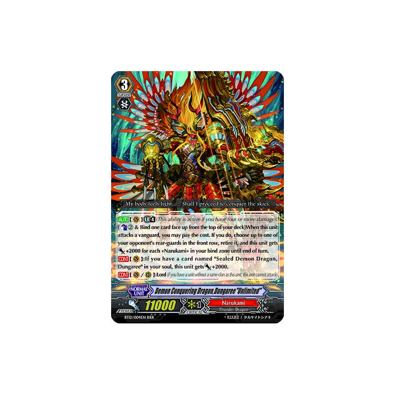 Vanguard_TCG_card_BT12_004EN_RRR_Demon_Conquering_Dragon_Dungaree_Unlimited_Binding_Force_of_the_Black_Rings