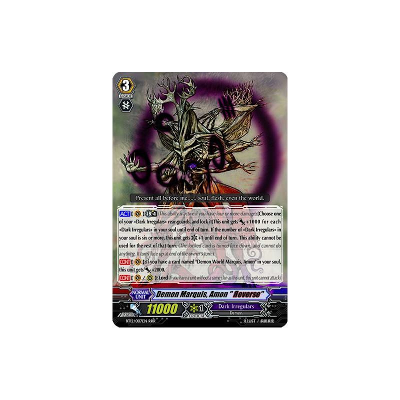Vanguard_TCG_card_BT12_007EN_RRR_Demon_Marquis_Amon_Яeverse_Binding_Force_of_the_Black_Rings