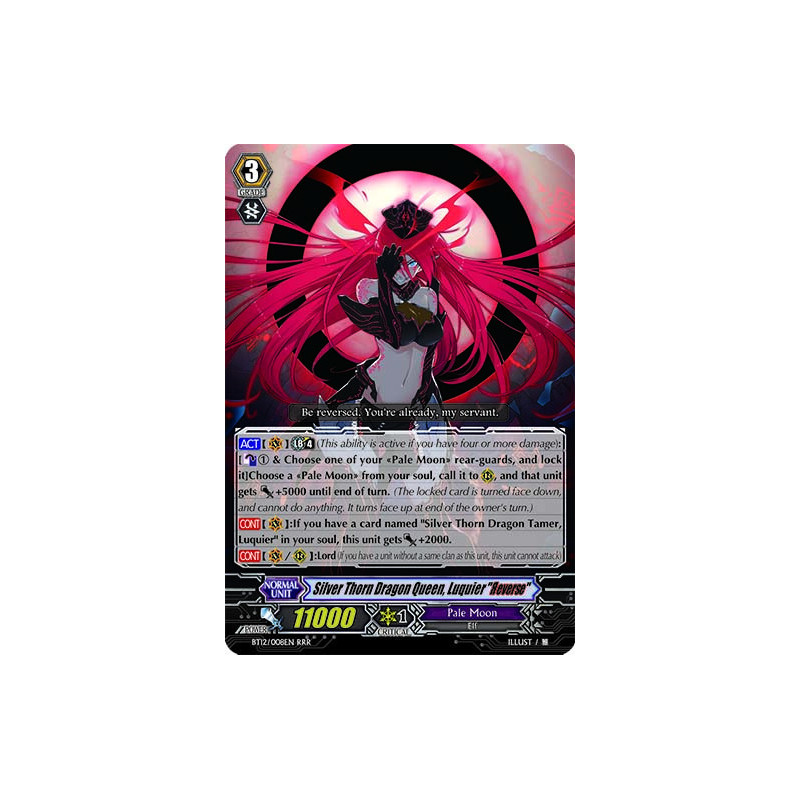Vanguard_TCG_card_BT12_008EN_RRR_Silver_Thorn_Dragon_Queen_Luquier_Яeverse_Binding_Force_of_the_Black_Rings