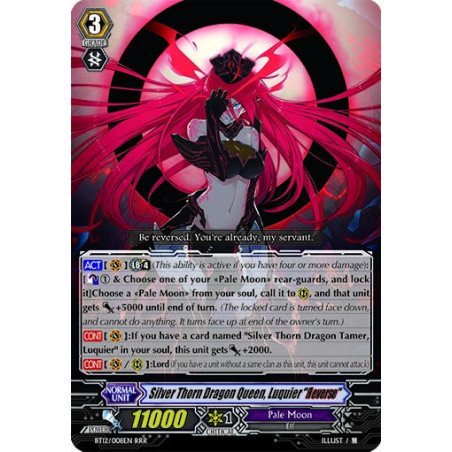 Vanguard_TCG_card_BT12_008EN_RRR_Silver_Thorn_Dragon_Queen_Luquier_Яeverse_Binding_Force_of_the_Black_Rings