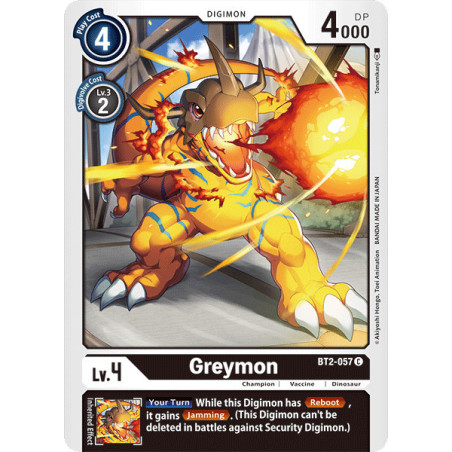 Digimon_TCG_BT2-057_Greymon_Common_Ultimate_Power_Card_Game