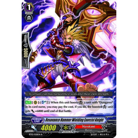 Vanguard_TCG_card_BT12_028EN_R_Resonance_Hammer_Wielding_Exorcist_Knight_Binding_Force_of_the_Black_Rings