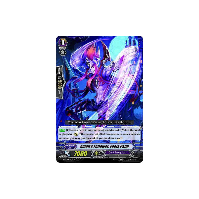 Vanguard_TCG_card_BT12_038EN_R_Amon_s_Follower_Fools_Palm_Binding_Force_of_the_Black_Rings