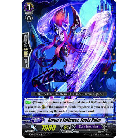 Vanguard_TCG_card_BT12_038EN_R_Amon_s_Follower_Fools_Palm_Binding_Force_of_the_Black_Rings