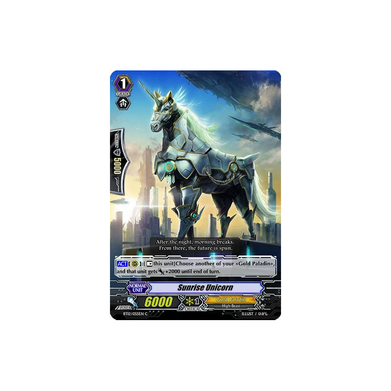Vanguard_TCG_card_BT12_055EN_C_Sunrise_Unicorn_Binding_Force_of_the_Black_Rings